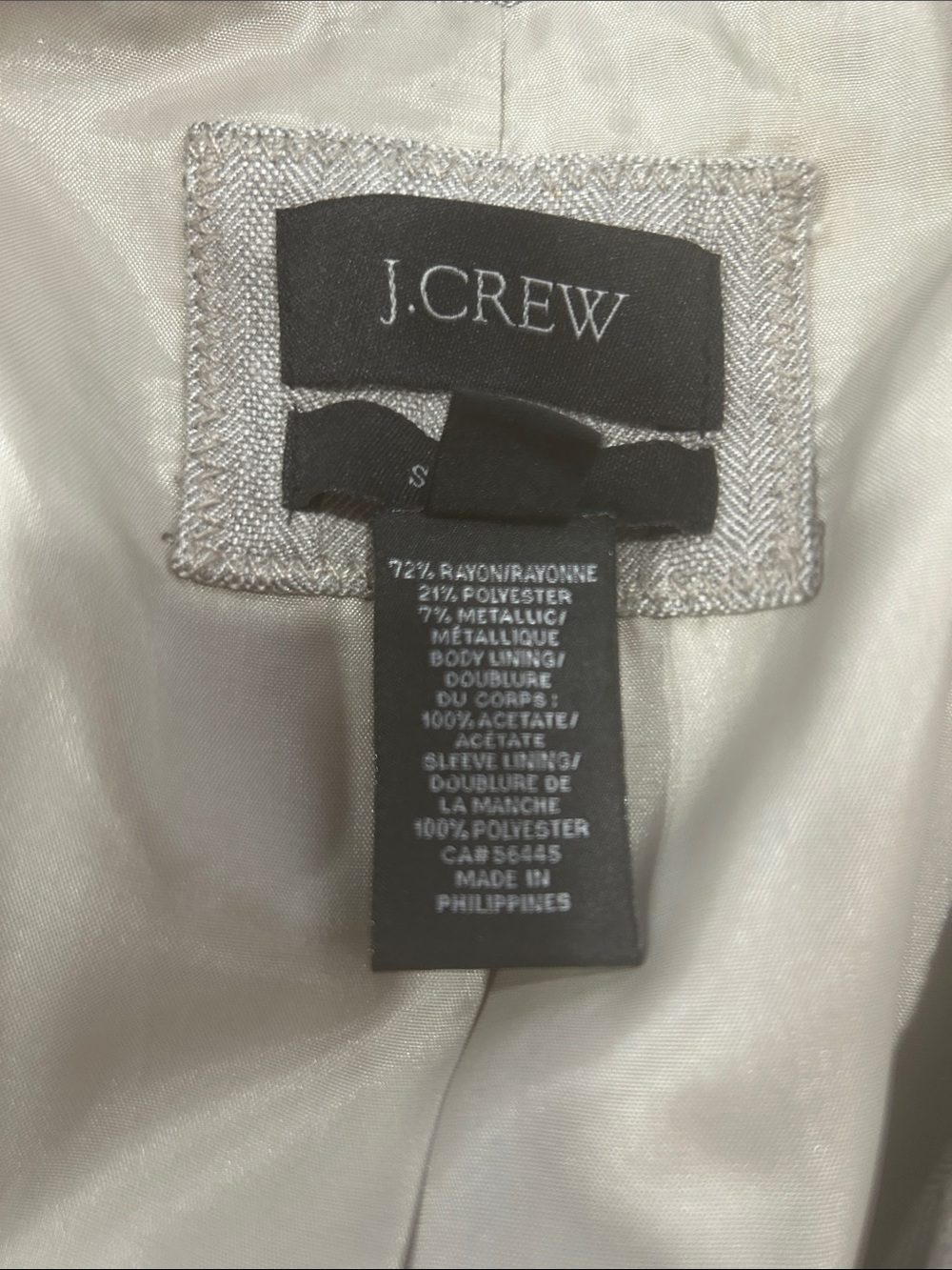 J.Crew Schoolboy Gray Herringbone Blazer Womens 12 Preppy Career Jacket academia - Picture 7 of 15